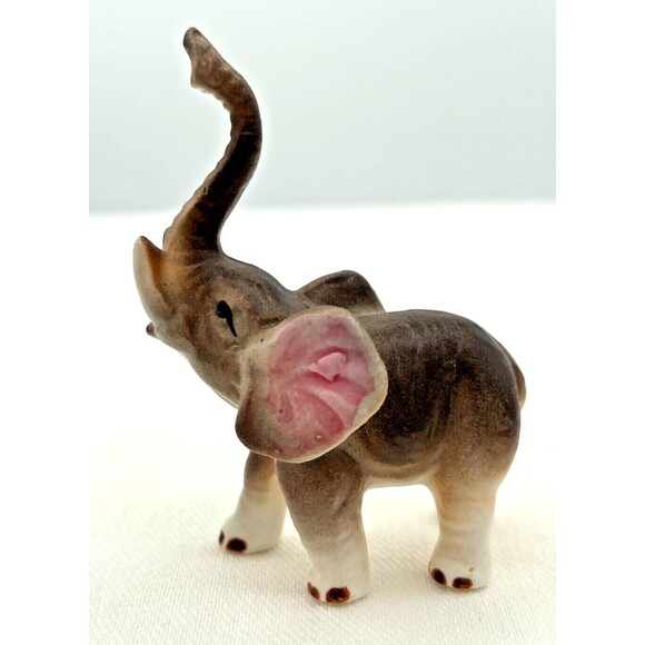 Vtg Elephant Family Trunks Up‎ Figurine Lot of 3 Bone China Ceramic Japan 1960s - Picture 5 of 16